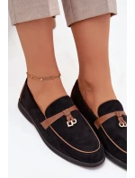 Dámské mokasíny (loafersy) z eko semiše Darwen – černé