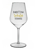 BABIČČINA TEKUTÁ TERAPIE - čirá nerozbitná sklenice na víno 470 ml
