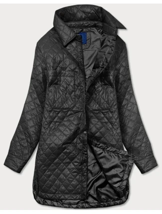 Tenká černá dámská bunda s límcem (JIN225) Tenká černá dámská bunda s límcem (JIN225)