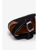 Dětské sandálky na korkové platformě se suchým zipem Černé Rorria Dětské sandálky na korkové platformě se suchým zipem Černé Rorria