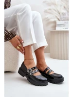 Dámské Lakované Polobotky S Pásky Černé Terione