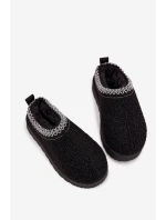 Dětské mládežnické sněhule s beránkovou kožešinou Černé Selathiel