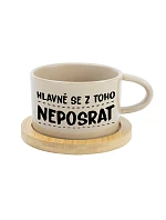HLAVNĚ SE Z TOHO NEPOSRAT - krémový hrníček makronka 200 ml HLAVNĚ SE Z TOHO NEPOSRAT - krémový hrníček makronka 200 ml