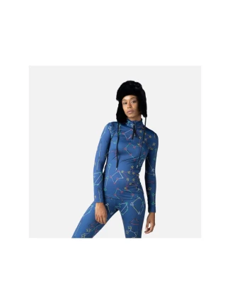 Rossignol W Booster 1/2 Zip Top tričko modrá