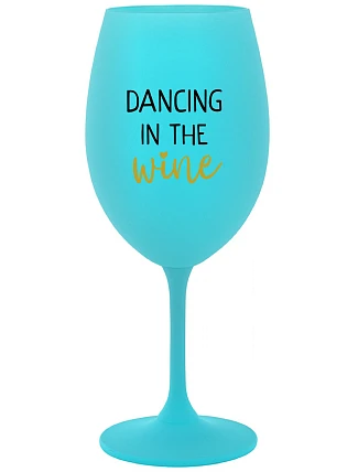DANCING IN THE WINE - tyrkysová sklenice na víno 350 ml