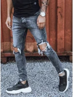 Pánské tmavě šedé džínové kalhoty FashionStreet UX3835