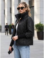 Dámská prošívaná přechodná bunda černá FashionStreet TY5542 Dámská prošívaná přechodná bunda černá FashionStreet TY5542