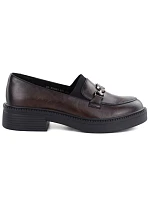 Dámské kožené mokasíny na silné podrážce vínové Vinceza 39985