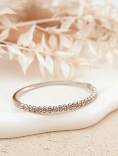 Dámský náramek s malými cyrkoniemi z nerezové oceli stříbrný