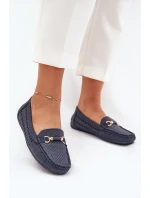 Dámské perforované mokasíny s ozdobou Kaydance – granátové