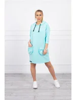Šaty s kapucí mátové