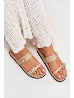 Dámské Pantofle S Přezkami Béžové Brinella Dámské Pantofle S Přezkami Béžové Brinella