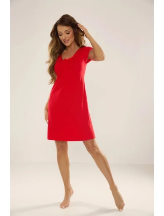 Dámská noční košile Visa 870 Červená - De Lafense Dámská noční košile Visa 870 Červená - De Lafense