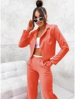Dámský komplet v korálové barvě - krátké sako a široké kalhoty (8263) Dámský komplet v korálové barvě - krátké sako a široké kalhoty (8263)