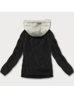 Černá dámská bunda s ozdobnou kapucí Miss TiTi (3295) Černá dámská bunda s ozdobnou kapucí Miss TiTi (3295)