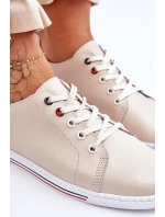 Dámské kožené tenisky béžové S.Barski LR268R