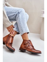 Dámské kožené boty na příčce Maciejka hnědé 04492-98