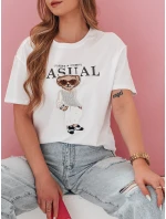 Dámské tričko s medvídkem MISTREET bílé FashionStreet RY2874