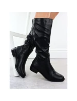 Dámské černé kožené boty Jezzi ASA198-19 Dámské černé kožené boty Jezzi ASA198-19