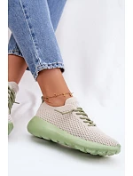 Materiálové Dámské Sportovní Boty Béžové Helinae