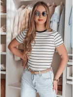 Dámské základní pruhované tričko LINESS white FashionStreet RY2818
