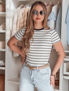 Dámské základní pruhované tričko LINESS white FashionStreet RY2818