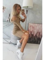 Velbloudí šaty se širokými ramínky Velbloudí šaty se širokými ramínky