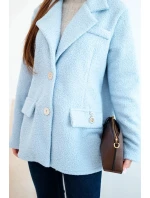 Dámská bunda z měkkého beránka s límcem modrá