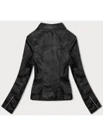 Černá bunda ramoneska z imitace kůže (11Z8062)