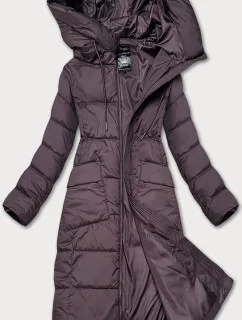 Hnědá dlouhá dámská prošívaná zimní bunda Libland (7767)