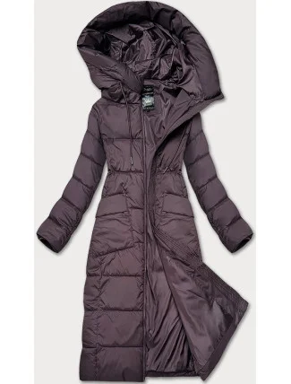 Hnědá dlouhá dámská prošívaná zimní bunda Libland (7767)