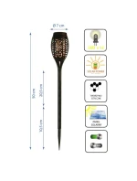 DANCING FLAMES SOLAR LAMP 12 LED SMD 7x7x50CM