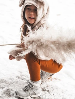 Dětské zateplené kozačky na zip Big Star KK374178 Stříbro