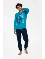 Pyžamo Block 40023-55X Modrá a tmavě modrá - Henderson Pyžamo Block 40023-55X Modrá a tmavě modrá - Henderson