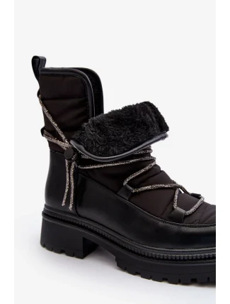 Dámské sněhule s ozdobným šněrováním černá Rilana