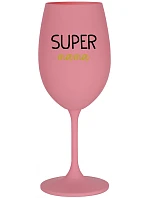 SUPER MÁMA - ružový pohár na víno 350 ml