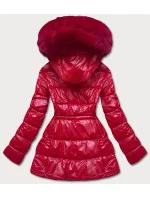 Červená metalická dámská bunda (b8029-4)