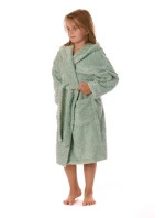 dětský župan Athena s kapucí 9116 dětské Olivová