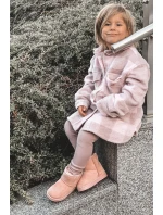 Dětské Teplé Sněhule Semišové Růžové Gooby