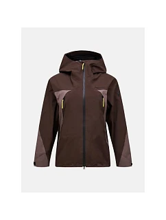 Dámská bunda PEAK PERFORMANCE W Ridge Hipe Ace 3L Shell Jacket, hnědá barva