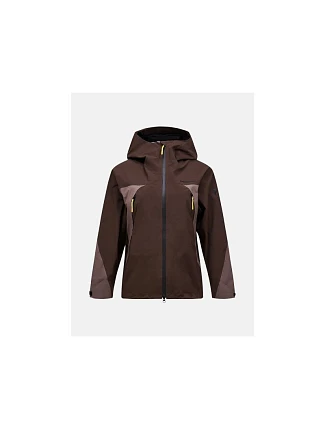 Dámská bunda PEAK PERFORMANCE W Ridge Hipe Ace 3L Shell Jacket, hnědá barva Dámská bunda PEAK PERFORMANCE W Ridge Hipe Ace 3L Shell Jacket, hnědá barva