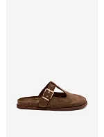 Dámské pantofle Mule z imitace semiše tmavě zelené Melvia