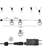 PARTY LIGHT VENKOVNÍ GIRLANDA 20 100LED ŽÁROVEK 5,8M 230V