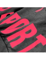 Tmavě šedá dámská tepláková mikina s bokátovým potiskem (26034) Tmavě šedá dámská tepláková mikina s bokátovým potiskem (26034)