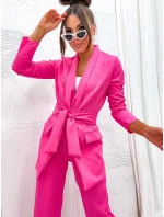 Dámský komplet ve fuchsijové barvě - volné sako a široké kalhoty (8167) Dámský komplet ve fuchsijové barvě - volné sako a široké kalhoty (8167)