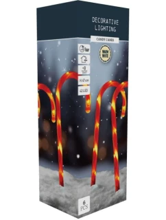 VENKOVNÍ SVĚTLA CANDY CANES SADA 6KS