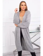 Svetr dlouhý kardigan tmavě šedý Svetr dlouhý kardigan tmavě šedý