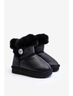 Zateplené sněhové boty s kožešinou černé Bessie