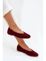 Dámské Baletky S Kožíškem Typu Beránek Bordové Zimira