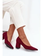 Dámské lodičky s špičatými špičkami na sloupku bordové Pavira Dámské lodičky s špičatými špičkami na sloupku bordové Pavira